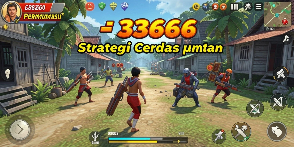 Tangkapan layar menunjukkan aksi seru dalam permainan strategi 333666.