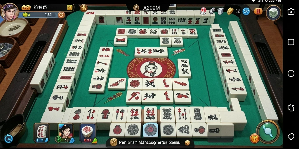 Screenshot A200M menampilkan gameplay seru dan menantang saat bermain Mahjong.