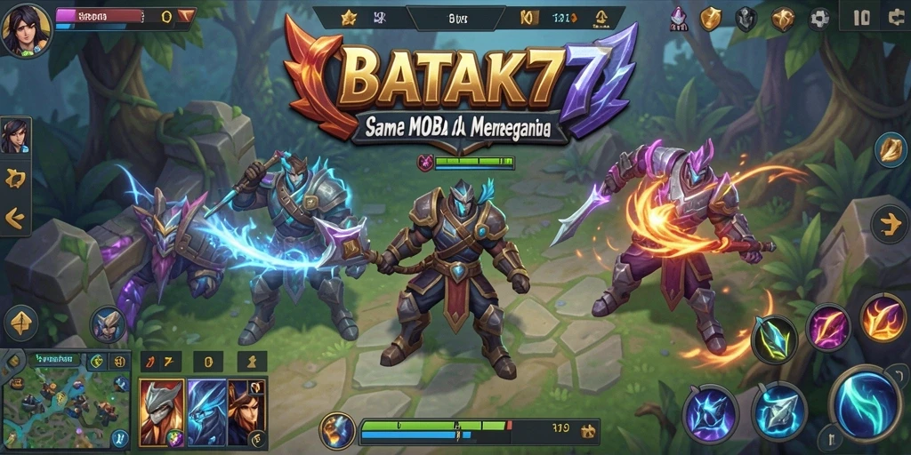 Tampilan gameplay seru dalam pertarungan tim di BATIK77.