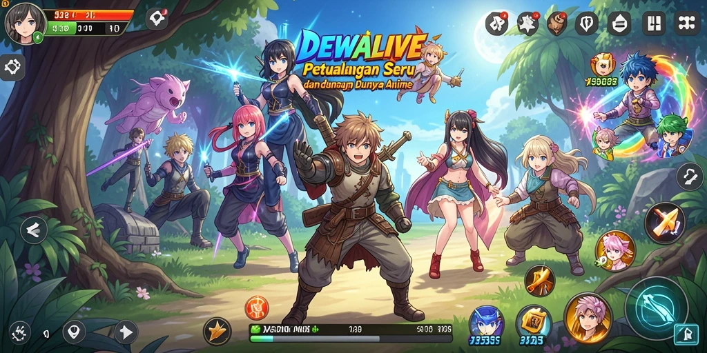Tampilan seru gameplay DEWALIVE dengan karakter Anime yang menawan.