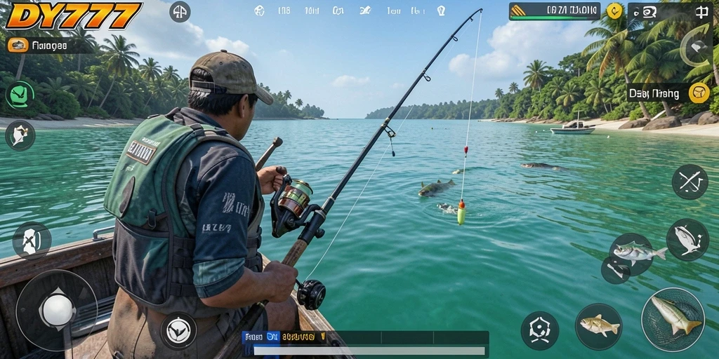 Tangkapan ikan berwarna-warni dalam DY777 yang menarik.