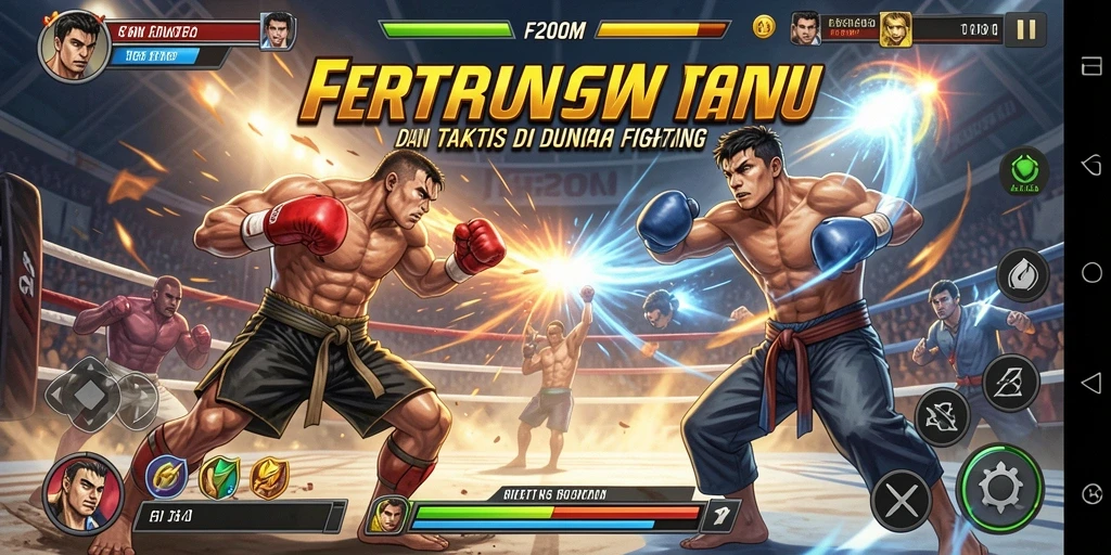 Gameplay F200M menampilkan pertarungan epik dengan karakter beragam.