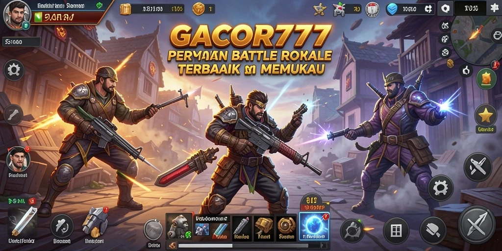 Tangkapan layar utama GACOR777 dengan action Battle Royale yang mendebarkan.