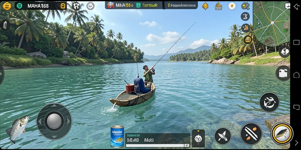 Tampilan gameplay memancing yang menakjubkan di MAHA168.