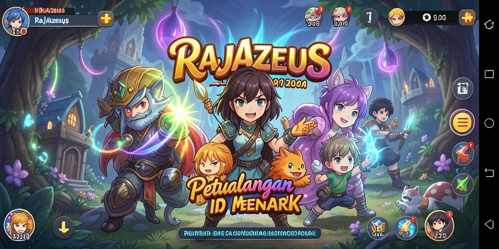 Screenshot utama RAJAZEUS menampilkan aksi karakter anime yang epik.