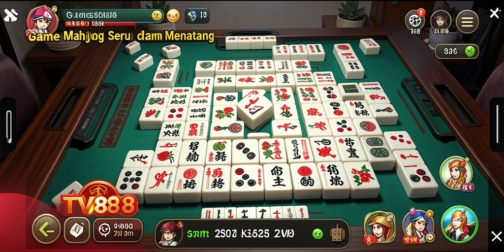 Tampilan gameplay TV888 yang menampilkan keseruan permainan Mahjong.