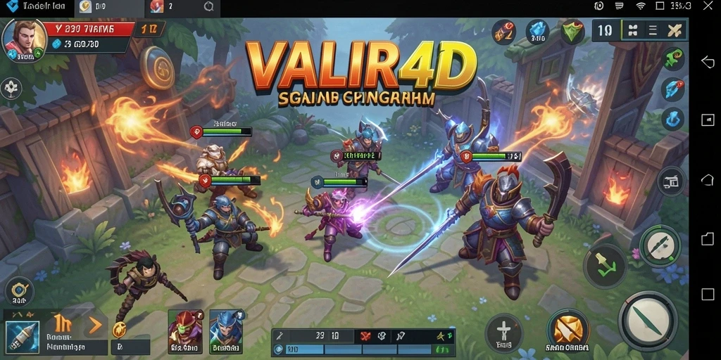 Tangkapan layar dari gameplay intens VALIR4D yang menampilkan pertempuran strategis.