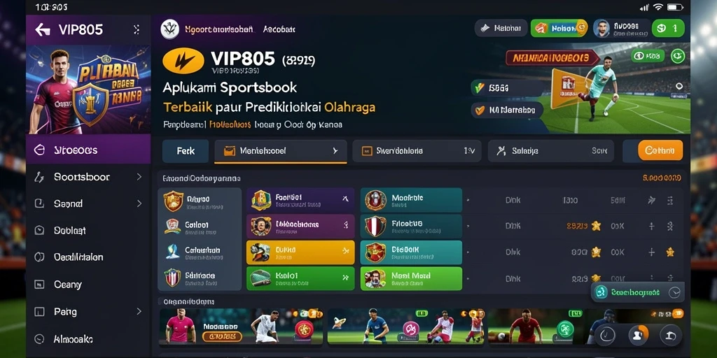 Tampilan antarmuka VIP805 yang intuitif dan menarik dalam taruhan olahraga.