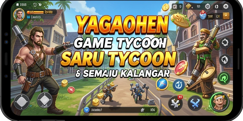 Tampilan gameplay YAGAOHEN yang memperlihatkan strategi manajemen bisnis.